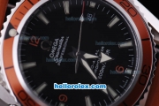 Omega Seamaster Planet Ocean Automatic with Orange Bezel and Leather Strap