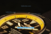 Breitling SuperOcean Swiss ETA 2836 Automatic Steel Case with Yellow Dial and Black Rubber Strap