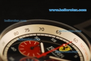 Ferrari Chronograph Quartz PVD Case with Black Dial/Red Subdials and Black Rubber Strap