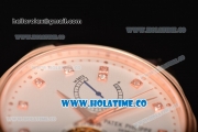 Patek Philippe Calatrava Tourbillon Swiss ETA 2824 Automatic Rose Gold Case with Diamonds Markers and White Dial