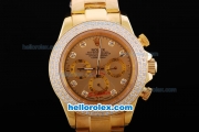 Rolex Daytona Chronograph Automatic Full Gold with Diamond Bezel and Khaki Dial