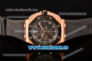 Audemars Piguet Royal Oak Offshore Chrono Clone AP Calibre 3126 Automatic Rose Gold Case with Black Dial PVD Bezel and White Stick Markers (EF)