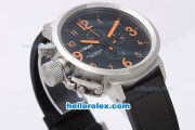 U-BOAT Italo Fontana Flightdeck Working Chronograph Quartz with Black Dial and Orange Number Marking-Small Calendar