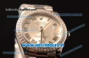 Rolex Datejust 31 Steel 2836 Auto With Steel Bracelet Sliver Dial Roman Diamond Bezel