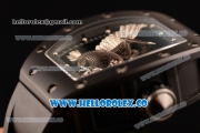 Richard Mille RM 023 Miyota 9015 Automatic PVD Case with Eagle Skeleton Dial Dot Markers and Black Rubber Strap