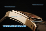 Cartier Santos 100 Automatic ETA Coating Case with White Dial and Black Leather Strap