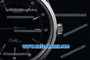 Rolex Cellini Clone Rolex 3132 Automatic Steel Case with Black Dial Black Leather Strap - (BP)