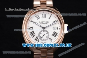 Cartier Cle de Cartier Asia ST16 Automatic Rose Gold Case with White Dial Rose Gold Bracelet and Roman Markers