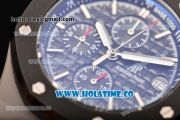 Audemars Piguet Royal Oak Offshore Chrono Miyota Quartz Steel Case with PVD Bezel Black Dial and White Stick Markers (EF)