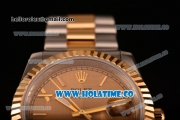 Rolex Datejust Asia Automatic Two Tone Case/Bracelet with Yellow Gold Dial and Roman Numral Markers