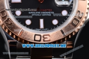 Rolex Yacht-Master 40 Clone Rolex 3135 Automatic Two Tone Case/Bracelet with Black Dial and Dot Markers (BP)