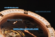 Hublot Big Bang Swiss Tourbillon Manual Winding Movement Rose Gold Case with Grey Dial and Diamond Bezel