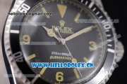 Rolex Submariner Vintage 1950's Asia 2813 Automatic Stainless Steel Case/Bracelet with Black Dial and Stick/Arabia Numeral Markers