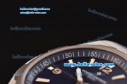 Vacheron Constantin Overseas Swiss ETA 2836 Automatic Steel Case with Blue Dial Titanium Bezel and Stick Markers