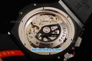 Hublot Big Bang Swiss Valjoux 7750 Chronograph Movement PVD Case with Black Dial-Red Stick Markers and Black Rubber Strap