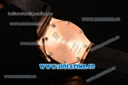 Audemars Piguet Royal Oak Offshore Miyota OS20 Quartz Rose Gold Case with Black Dial and White Arabic Numeral Markers - Diamonds Bezel (EF)