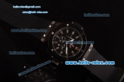 Hublot Big Bang Chronograph Miyota Quartz Movement PVD Case with Black Dial Ceramic Bezel and Black Rubber Strap