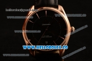 Omega De Ville Tresor Master Co-Axial Clone 8800 Automatic Rose Gold Case with Black Dial and Black Leather Strap - (YF)