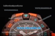 Richard Mille RM028 Swiss Valjoux 7750 Automatic Brown PVD Case with Skeleton Dial and Orange Rubber Strap - Red