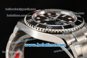 Rolex Submariner Rolex 3130 Automatic Steel Case/Bracelet with Black Dial and Yellow Markers - 1:1 Original (BP)