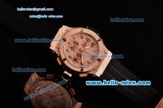 Hublot Big Bang Chrono Hub4100 Automatic Rose Gold Case with Diamond Dial Black Rubber Strap and Stick/Numeral Markers