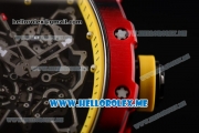 Richard Mille RM 35-01 RAFA Miyota 9015 Automatic PVD Case with Skeleton Dial and Yellow Rubber Strap Dot Markers