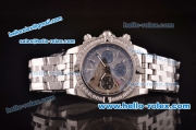 Breitling Chronomat B01 GMT Swiss Valjoux 7750 Automatic Steel Case/Strap with Diamond Bezel and Grey Dial