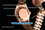 Rolex Datejust Swiss ETA 2671 Automatic Rose Gold Case with Pink Dial Diamonds Markers and Rose Gold Bracelet (BP)