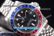 Rolex GMT-Master Vintage Asia 2813 Automatic Stainless Steel Case/Bracelet with Black Dial and Blue/Red Bezel