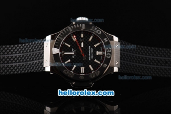 Hublot Big Bang King Asia 2892 Automatic Movemove Silver Case with Ceramic Bezel-Stick Markers and Black Rubber Strap