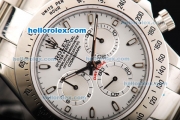 Rolex Daytona Oyster Perpetual Date Swiss Valjoux 7750 Chronograph Movement White Dial with White Stick Marker and SS Strap