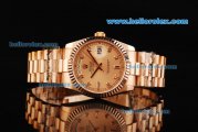 Rolex Day-Date Oyster Perpetual Swiss ETA 2836 Automatic Movement Rose Gold Case and Strap with Diamond Markers