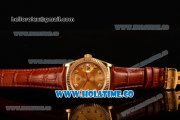 Rolex Day-Date Asia 2813/Swiss ETA 2836/Clone Rolex 3135 Automatic Yellow Gold Case with Gold Dial and Diamonds Markers (BP)