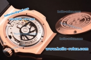 Hublot Big Bang King Swiss Valjoux 7750 Automatic Movement Rose Gold Case with PVD Bezel and Black Dial