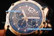 Chopard Classic Racing Singapore GP Swiss Valjoux 7750 Automatic Movement Rose Gold Case with White Markers and Rubber Strap