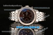Breitling Montbrillant Datora Chrono Swiss Valjoux 7751 Automatic Steel Case/Bracelet with Brown Dial and Stick Markers - 1:1 Original (J12) Breitling Montbrillant Datora Chrono Swiss Valjoux 7751 Automatic Steel Case/Bracelet with Brown Dial and Stick Markers - 1:1 Original (J12)