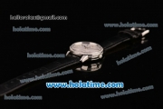 Vacheron Constantin Patrimony Swiss ETA 2824 Automatic Steel Case with Black Leather Strap White Dial and Diamond Bezel