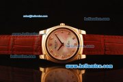 Rolex Cellini Swiss Quartz Rose Gold Case with Pink MOP Dial and Brown Leather Strap-Diamond Markers Rolex Cellini Swiss Quartz Rose Gold Case with Pink MOP Dial and Brown Leather Strap-Diamond Markers