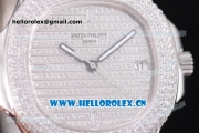 Patek Philippe Jumbo Nautilus Miyota 9015 Automatic Steel/Diamonds Case with Diamonds Dial and Stick Markers