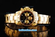 Rolex Daytona Oyster Perpetual Date Automatic Full Gold with Black Dial and White Marking