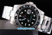 Rolex GMT-Master II Oyster Perpetual Automatic Green Dial with Black Bezel and White Round Bearl Marking-Red Minute Pointer and Small Calendar