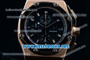 Audemars Piguet Royal Oak Offshore Juan Pablo Montoya Chrono Miyota OS10 Quartz Rose Gold Case with Black Dial and Black Leather Strap (EF)