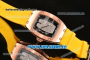 Richard Mille RM007 Miyoa 6T51 Automatic Rose Gold Case with Diamonds Dial and Yellow Rubber Strap