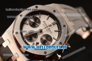 Audemars Piguet Royal Oak Chronograph White Dial With Black Sub Dial Strap Swiss Valjoux 7750 26331ST.OO.1220ST.03