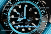 Rolex Sea-Dweller Deepsea Asia 2813 Automatic PVD Case with Black Dial and Blue Nylon Strap