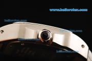 Cartier Santos 100 Swiss ETA 2671 Automatic Movement Steel Case with White Dial and White Leather Strap-1:1 Original