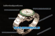 Rolex Daytona Chronograph 7750 Auto Steel Case with White Dial and Steel Bracelet - Green Ceramic (BP)