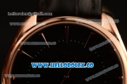 Omega De Ville Tresor Master Co-Axial Clone 8800 Automatic Rose Gold Case with Black Dial and Black Leather Strap - (YF)