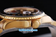 Rolex GMT Yachtmaster Automatic Movement Full Gold Case/Strap with Black Dial