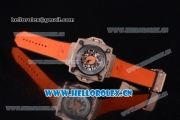 Hublot Masterpiece MP 08 Antikythera Sunmoon Asia 2813 Automatic Rose Gold Case Skeleton Dial and Orange Leather Strap